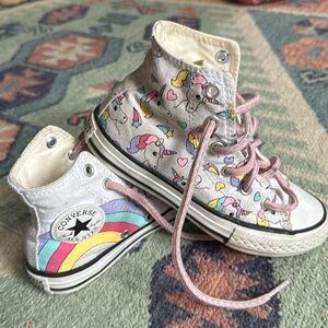 Girls size 12 unicorn rainbow converse
